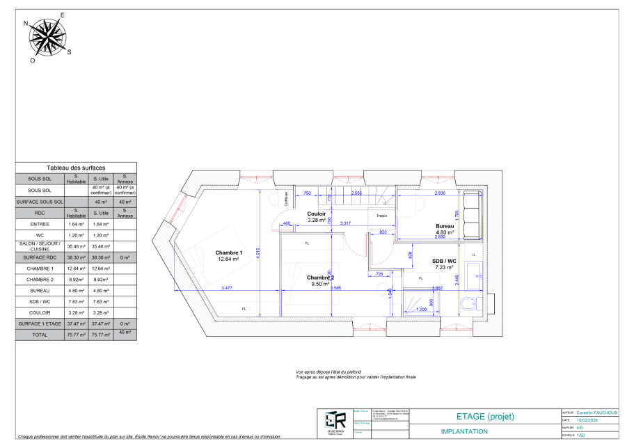Implantation Etage projet