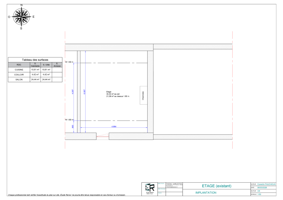Implantation Etage (existant)